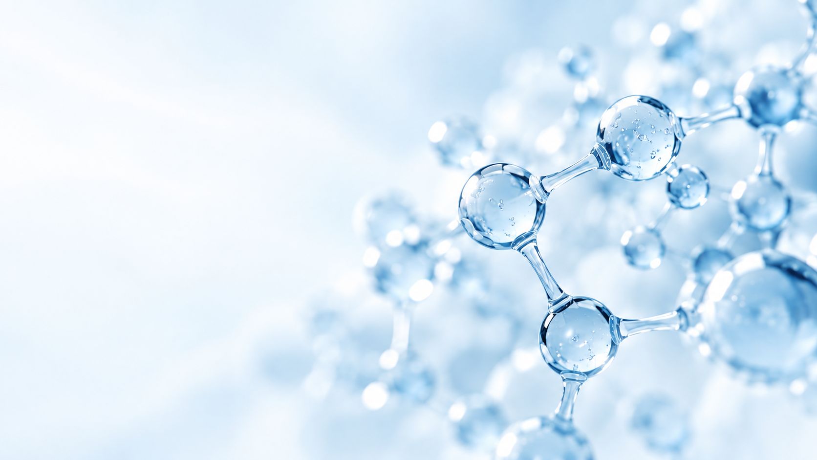 Translucent molecular structures in the Zetamatrix brand palette